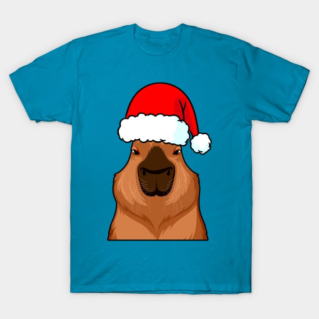 Christmas Capybara T-Shirt by Oremoro